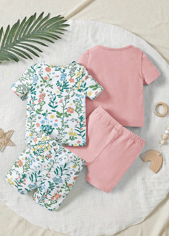 Комбінована всесезон піжама (футболка (2 шт.), шорти (2 шт.)) футболка + шорти SHEIN