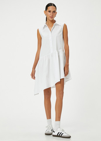 Білий кежуал сукня сукня-сорочка KOTON однотонна