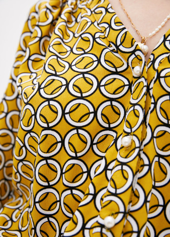 Комбинезон KANO комбинезон-шорты геометрический жёлтый кэжуал хлопок
