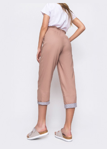 рожеві штани із високою талією і відворотами Dressa (226574240)