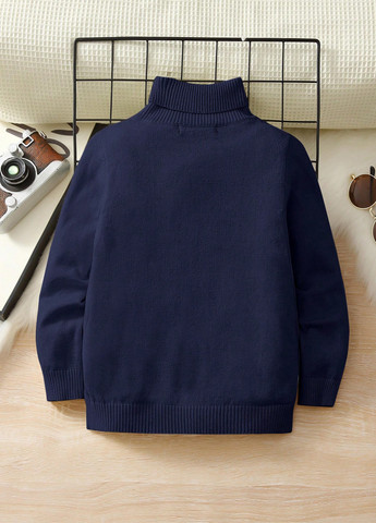 Темно-синий демисезонный свитер SHEIN