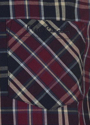 Бордовая кэжуал рубашка в клетку Pierre Cardin