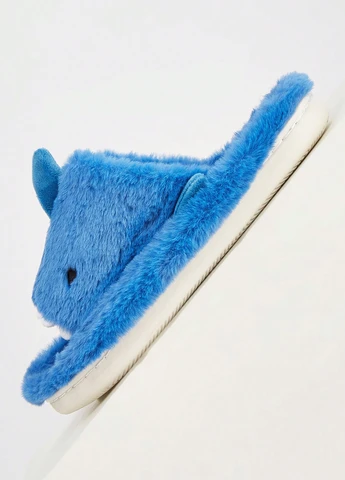 Темно-голубые тапочки SHEIN с аппликацией