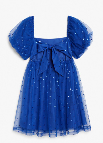 Синее кэжуал, праздничный платье Monki сердечки