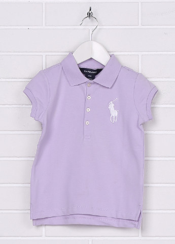 Сиреневая детская футболка-поло для девочки Ralph Lauren с рисунком