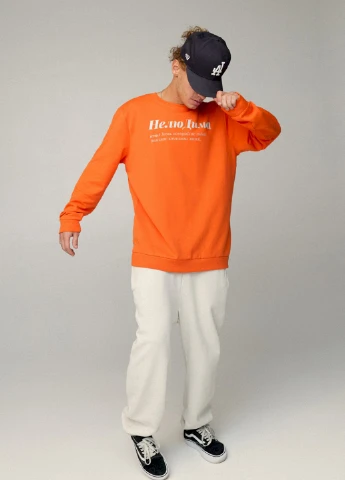 Оранжевый свитшот мужской oversize /no flis/ YAPPI (252258801)