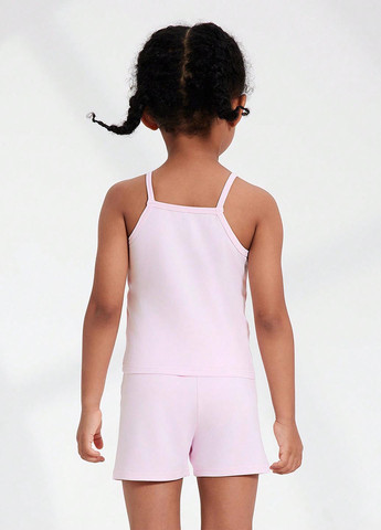 Светло-розовый летний костюм (майка, шорты) SHEIN