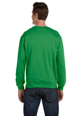 Свитшот Anvil - Прямой крой однотонный зеленый кэжуал хлопок, трикотаж - (263066991)