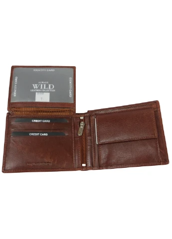 Чоловіче шкіряне портмоне 12,5х2,5х10 см Always Wild (233421087)