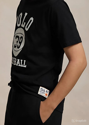 Черная летняя футболка Ralph Lauren