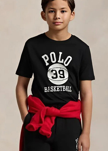 Черная летняя футболка Ralph Lauren