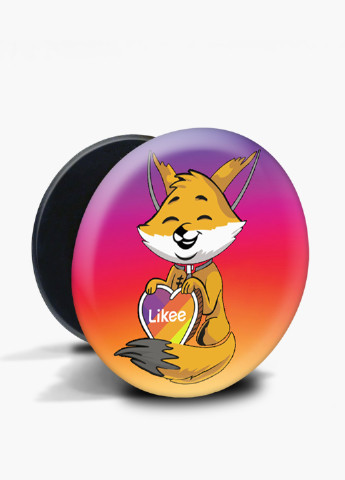 Попсокет (Popsockets) тримач для смартфону Лайк (Likee) (8754-1033) Чорний MobiPrint (216748345)