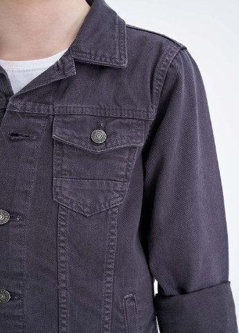 Пиджак DeFacto тёмно-серый джинсовый хлопок