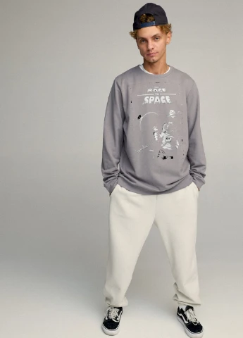 Сірий світшот чоловічий oversize /no flis/ YAPPI (252259057)