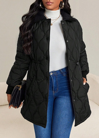 Черная зимняя куртка SHEIN