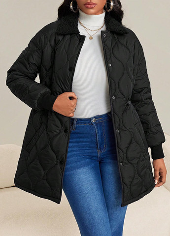 Черная зимняя куртка SHEIN