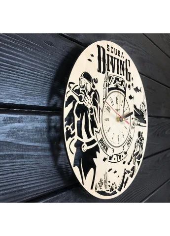 Концептуальний інтер`єрний годинник з дерева «Підводне плавання» 7Arts (253567467)