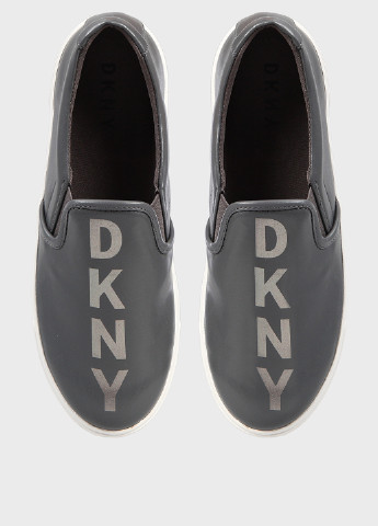 Серые слипоны DKNY с надписью