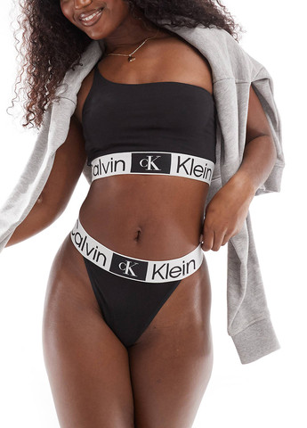 Чорний топ бюстгальтер Calvin Klein без кісточок бавовна