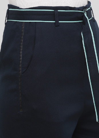Темно-синие кэжуал демисезонные укороченные, зауженные брюки Only