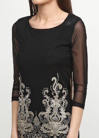Черное коктейльное платье Vero Moda с орнаментом