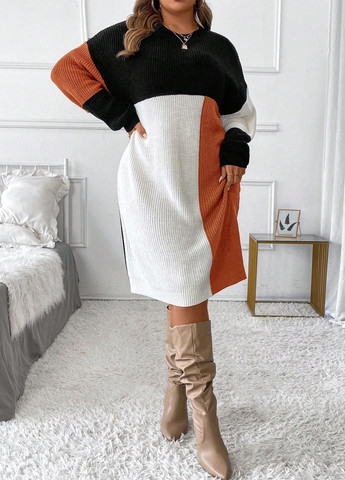 Комбінована кежуал сукня сукня-світшот SHEIN колор блок