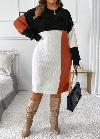 Комбінована кежуал сукня сукня-світшот SHEIN колор блок