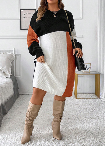 Комбінована кежуал сукня сукня-світшот SHEIN колор блок