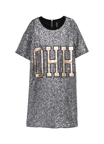 Темно-серое кэжуал платье платье-футболка H&M