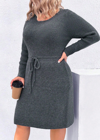 Темно-сіра кежуал сукня сукня светр SHEIN меланжева