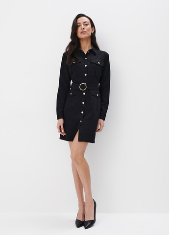 Черное кэжуал платье платье-жакет Mohito однотонное