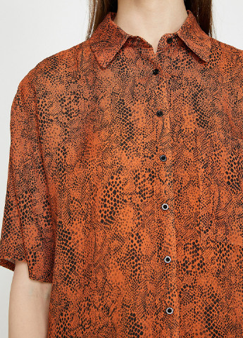 Оранжевая кэжуал рубашка с анималистичным узором KOTON
