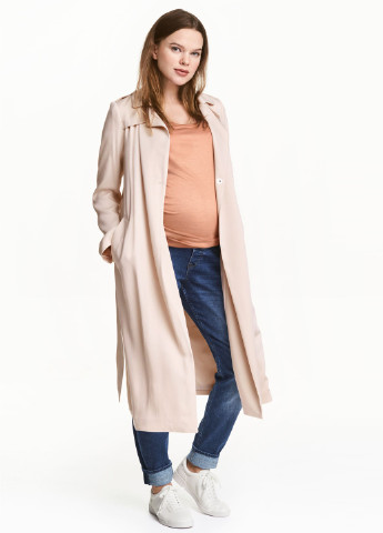 Світло-бежевий демісезонний Плащ для вагітних тренчкот H&M