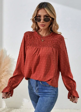 Теракотова блуза SHEIN