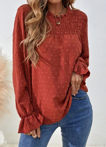 Теракотова блуза SHEIN