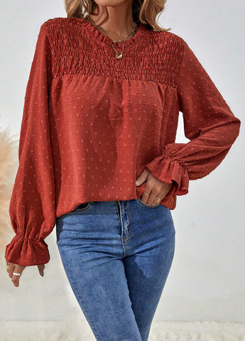 Теракотова блуза SHEIN