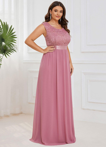 Розово-лиловое праздничный, вечернее платье клеш, с открытой спиной SHEIN однотонное