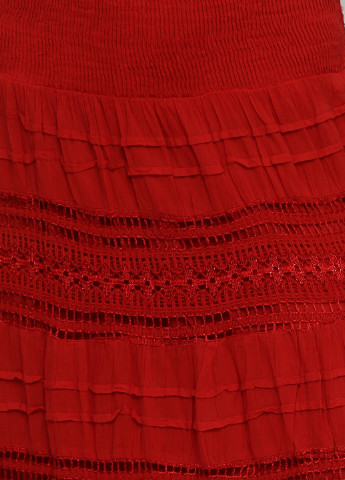 Красная кэжуал однотонная юбка Sol Clothing клешированная