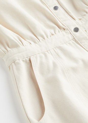 Светло-бежевое джинсовое платье H&M однотонное