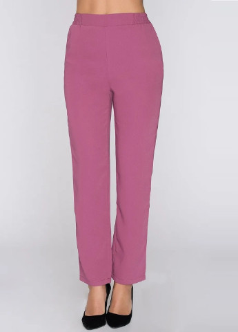 Розовые кэжуал демисезонные укороченные, прямые брюки Fayt