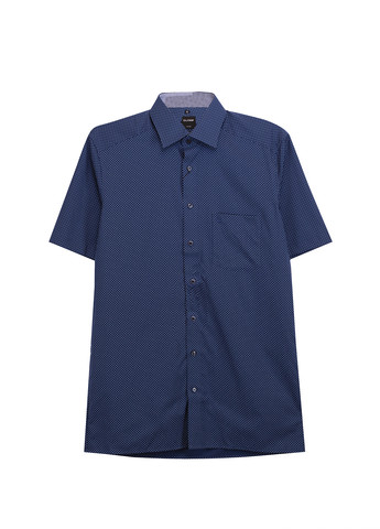 Темно-синяя кэжуал рубашка в горошек Olymp