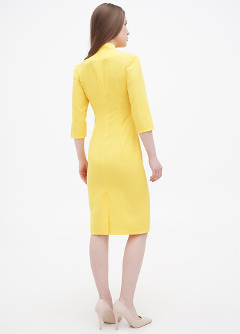 Жовтий кежуал плаття, сукня футляр Rebecca Tatti однотонна
