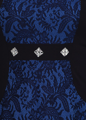 Темно-синя кежуал сукня довга Elegance фактурна