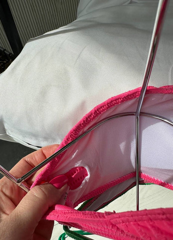 Розовый летний купальник (лиф, трусики) топ, раздельный NOVA VEGA