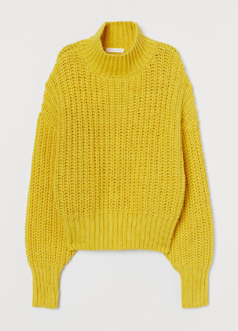 Желтый зимний свитер H&M