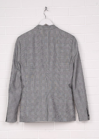 Пиджак H&M с длинным рукавом клетка серый кэжуал