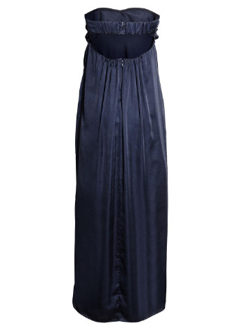 Темно-синее вечернее платье а-силуэт H&M однотонное