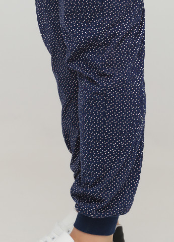 Комбинезон F&F комбинезон-брюки горошек тёмно-синий кэжуал трикотаж, хлопок