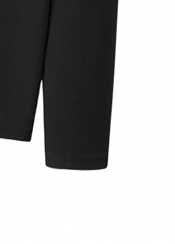 Лонгслів SHEIN однотонний чорний кежуали поліестер