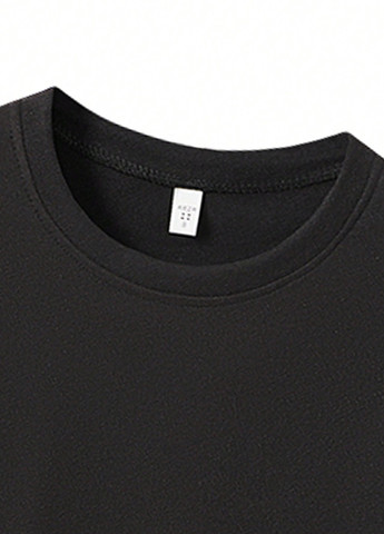 Лонгслів SHEIN однотонний чорний кежуали поліестер